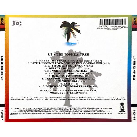 U2 Joshua Tree 1987 CD Album VG+ Cover VG - Picture 2 of 5